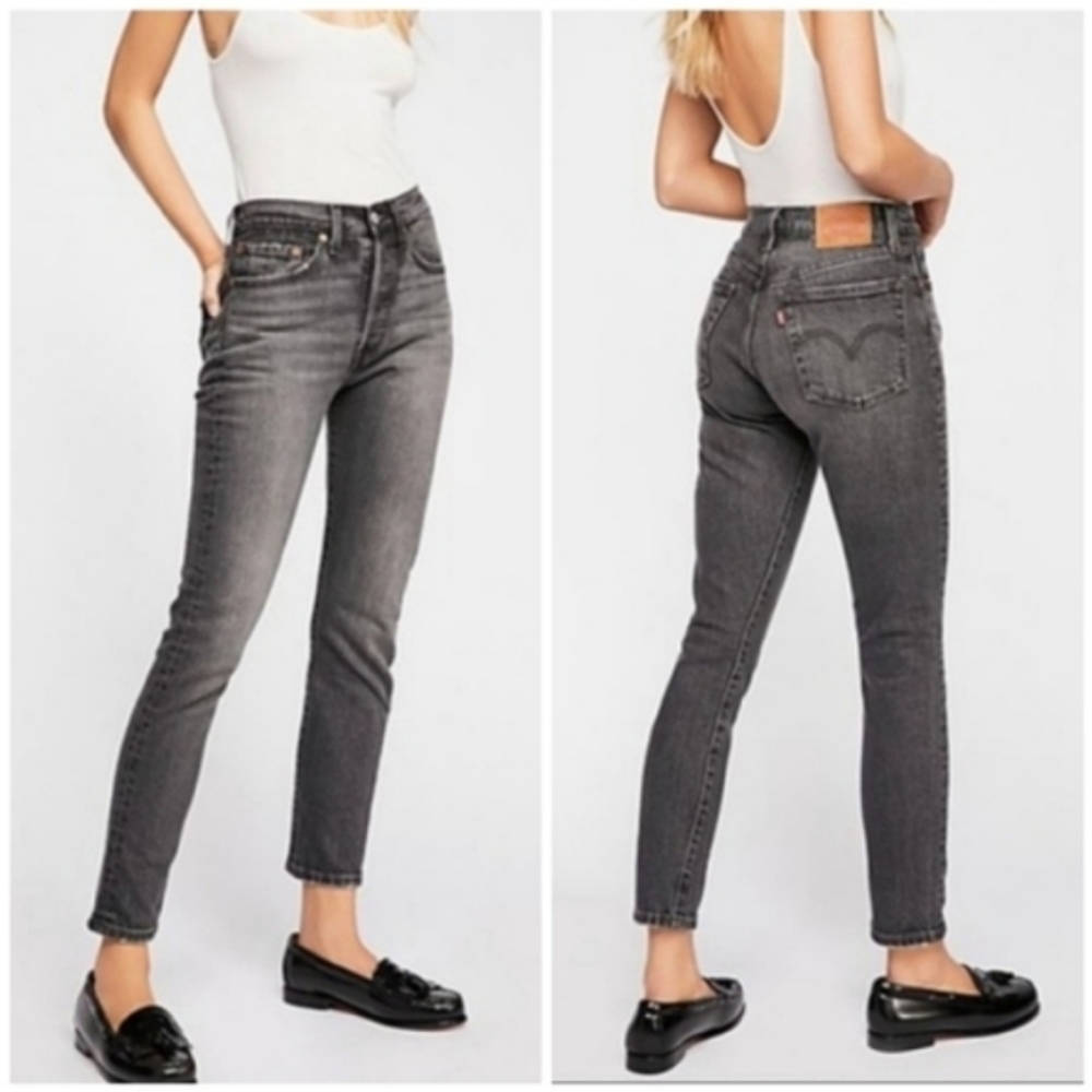 Levi's 501 S Skinny Jeans Coal Black Grey - Picture 2 of 7
